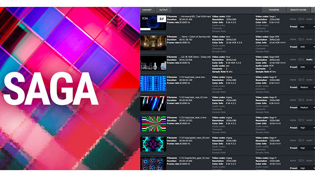 Rendu et vitesse accrue CPU et GPU grâce au codec SAGA