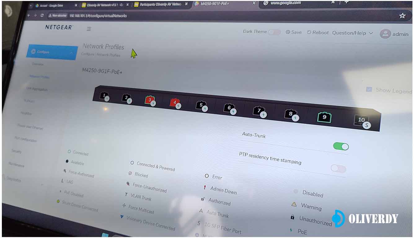 Interface web d’un switch Netgear L3