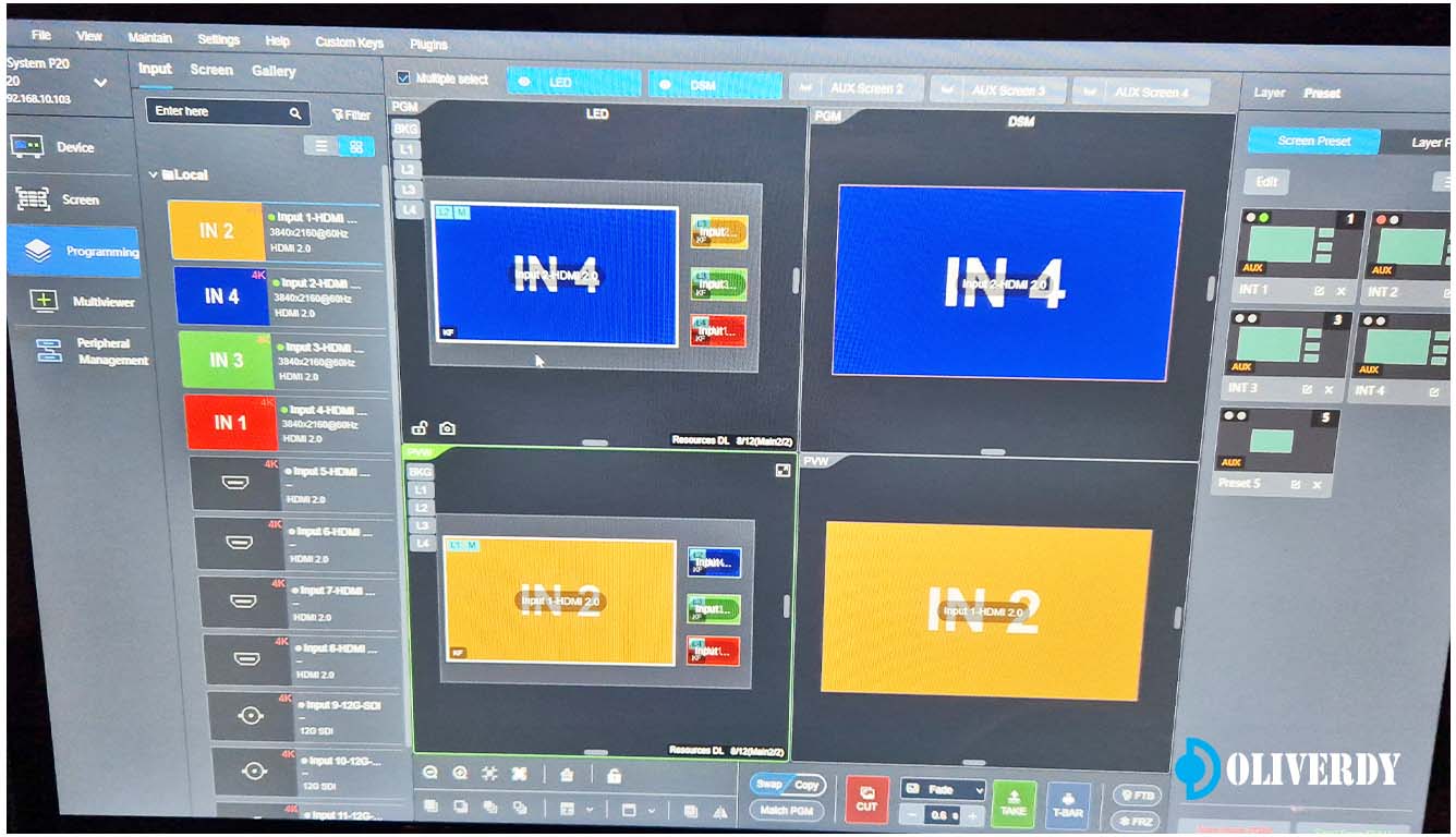 Configuration avancée du switcher PixelHue P20 pour une gestion multi-écrans
