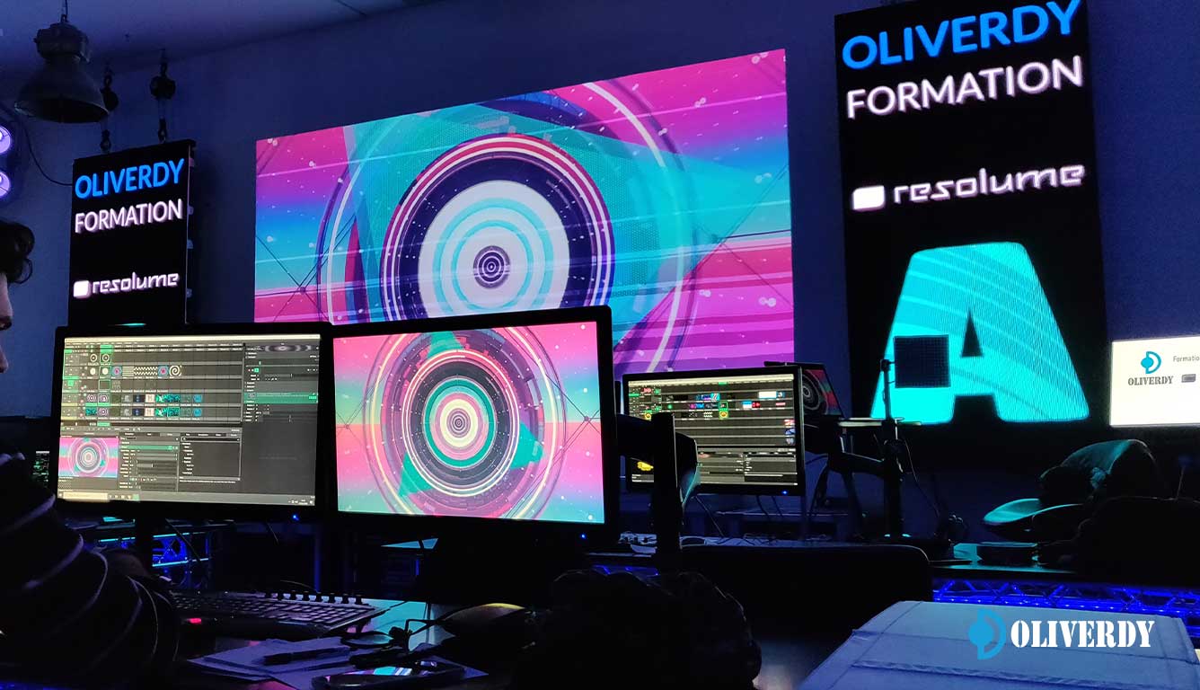 Session de diffusion vidéo avec Resolume